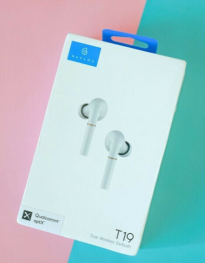 Haylou T19 In-ear Bluetooth Handsfree Ακουστικά με Θήκη Φόρτισης Λευκά
