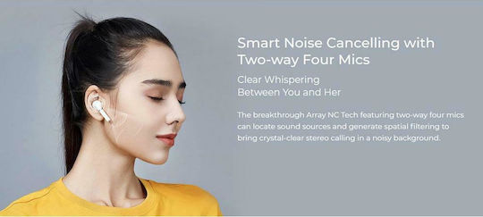 Haylou T19 In-ear Bluetooth Handsfree Ακουστικά με Θήκη Φόρτισης Λευκά