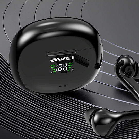 Awei T15P In-ear Bluetooth Handsfree Ακουστικά με Θήκη Φόρτισης Μαύρα