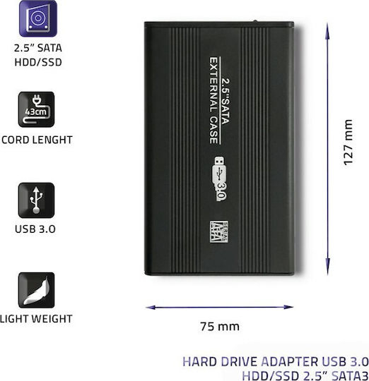 Qoltec Case for Hard Drive 2.5" SATA III with Connection USB 3.0