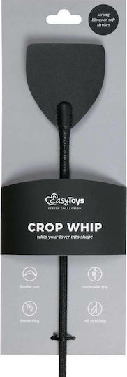Easytoys Crop Whip Leather Paddle in Schwarz Farbe