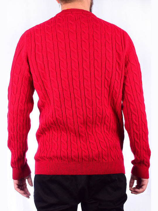 Timberland Lambwool Cable Dark Herren Langarm-Pullover Rot