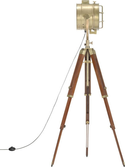 vidaXL Vintage Floor Lamp H165xW22cm. with Socket for Bulb E27 Brown
