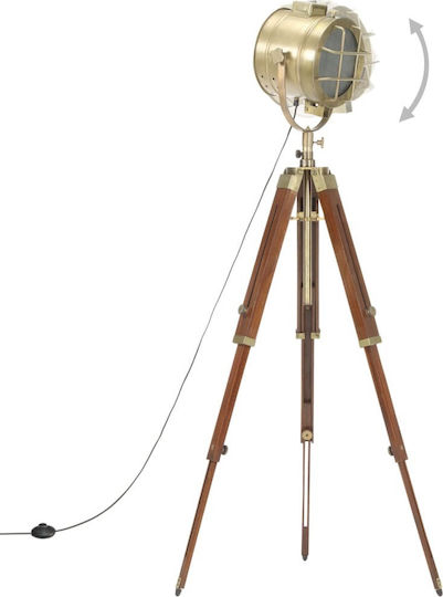 vidaXL Vintage Floor Lamp H165xW22cm. with Socket for Bulb E27 Brown