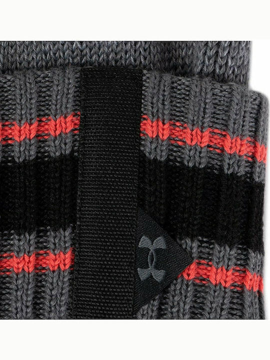 Pom Pom Beanie Beanie Knitted Black/Grey