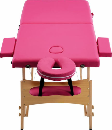 vidaXL Bett Massage und Physiotherapie Rosa aus Holz 191x70cm. 2 Positionen