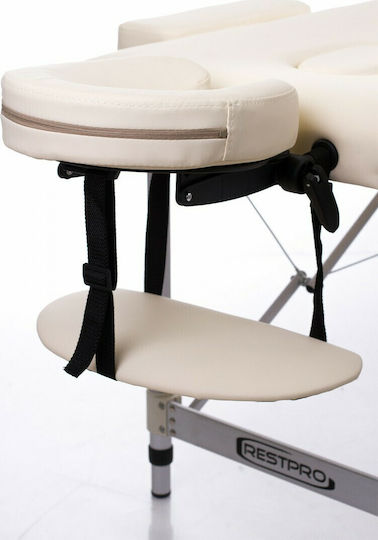 Rest Pro ALU 2 M Aluminum Portable/Folding Ecru Massage and Physiotherapy Bed 213x85cm