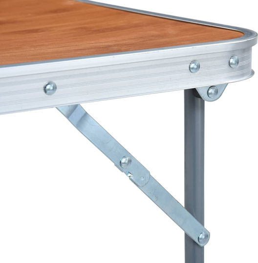 vidaXL Tabelul Aluminiu pentru Camping Pliabil 180x60cm Maro