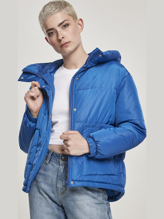 Kurz Damen Puffer Jacke für Winter Blau