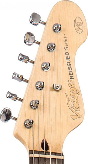 Vintage V6 ReIssued Electric Guitar Stratocaster with SSS Pickup Configuration Vintage White
