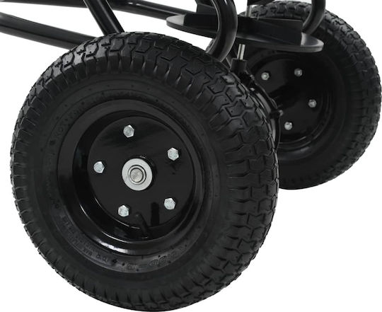 vidaXL Salt Spreader Towable 45lt 125x74x79cm from PVC/Steel Wheeled Seed/Fertilizer Distributor with Capacity 45lt