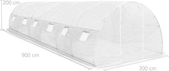 vidaXL 45752 Оранжерия Тунел с Метална Рамка 9x3x2m