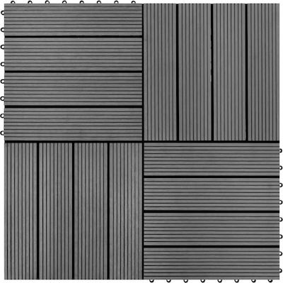 vidaXL Πλακάκι Δαπέδου for Garden Flooring from WPC 30x30εκ. 11pcs Γκρι