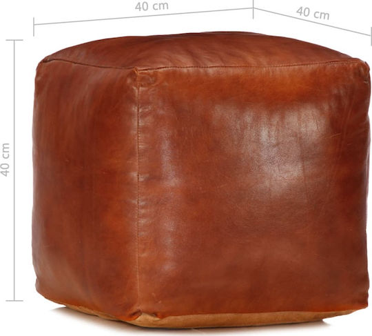 vidaXL Waterproof Brown Bean Bag Chair Stool 40x40x40cm