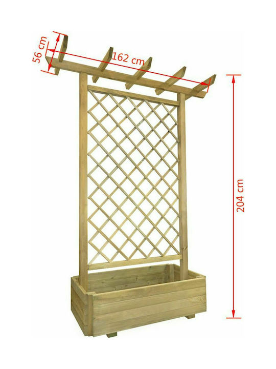 vidaXL Кутия за саксии Дърво Кафяв 162x56см.