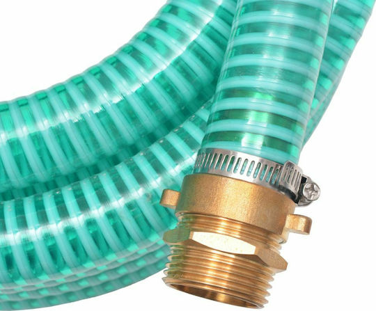 vidaXL 142886 Tubing Suction Green with Brass Connectors 10m 25mm