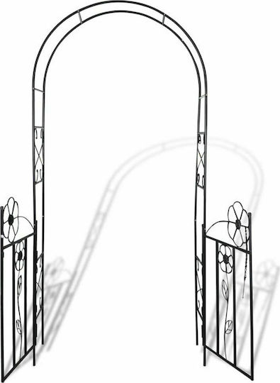 Αψίδα Κήπου από Μέταλλο σε Μαύρο Χρώμα 115x37x230cm