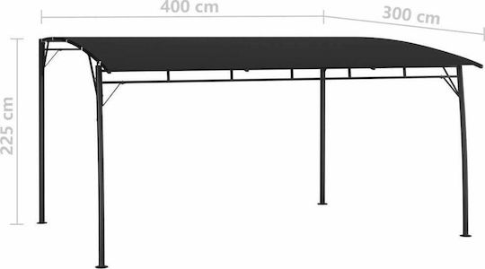 Πέργκολα Κήπου από Μέταλλο 400x300x225cm Μαύρη 47979 Πέργκολα Κήπου από Μέταλλο 400x300x225cm Μαύρη 47979