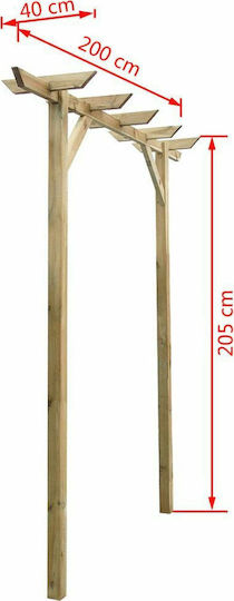 Αψίδα Κήπου από Ξύλο σε Μπεζ Χρώμα 205x40x203cm