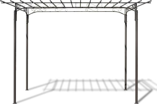 Gartenlaube Aus Metall In Silber Farbe 190x320x215cm