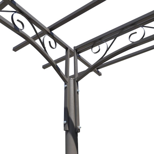 Gartenlaube Aus Metall In Silber Farbe 190x320x215cm