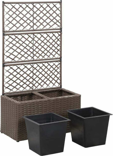 vidaXL Кафяви Контейнери xxcm Кутия за саксии Пластмаса Кафяв 58x30x107см.