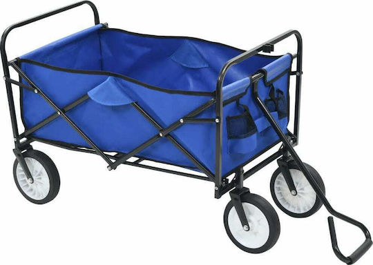 Foldable Garden Cart Plastic Four-wheel with Maximum Load Weight 75kg 92x52x118cm.