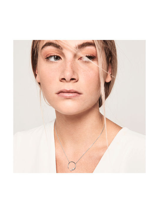 P D Paola Vela Necklace Geometric from Silver with Zircon