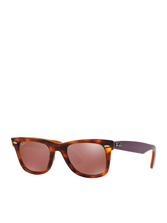 Ray Ban Wayfarer Γυαλιά Ηλίου με Καφέ Ταρταρούγα Κοκκάλινο Σκελετό και Καφέ Καθρέφτη Φακό RB2140 1177/2K