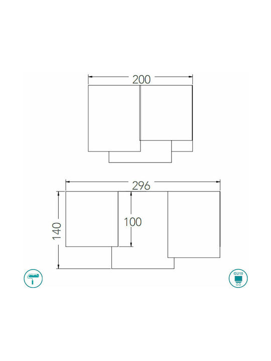 Fan Europe Banjie Deckenleuchte 29.6cm Weiß mit Fassung GU10