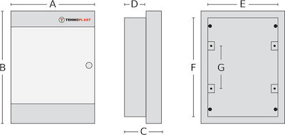 Tehnoplast Walled 12-Elements Fuse Box with 2 Rows W283xH357xD70mm 2825