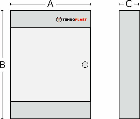 Tehnoplast Wall mounted 12-Elements Fuse Box with 2 Rows W287xH361xD112mm 2822