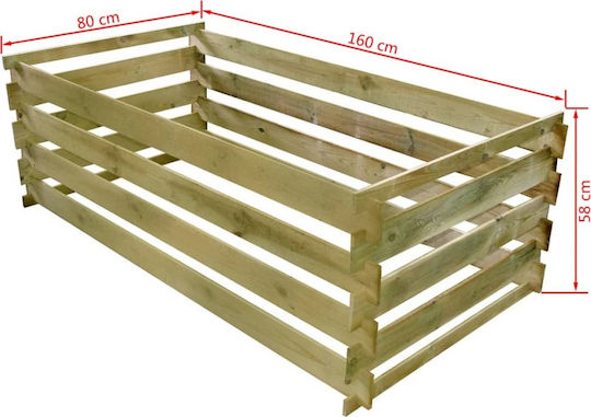 42955 Wooden Open Type Composter 610lt 160x80x58cm