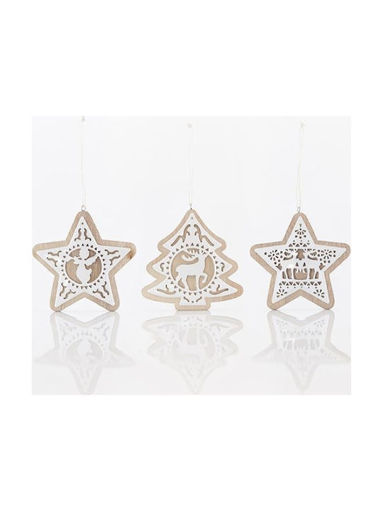 Eurolamp Christmas Wooden Star Ornament 10cm (Μiscellaneous Designs)