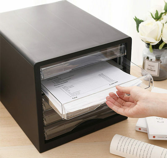 Deli Plastic Desktop Drawer 5 Positions 34x26x27.5cm Black