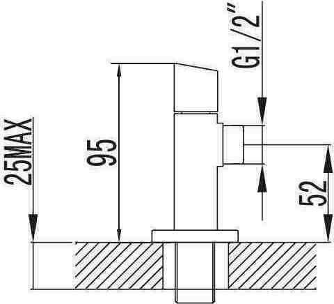 Karag Βάνα / Διακόπτης Γωνιακός 1/2"x1/2" Σφαιρικός Βαρέως Τύπου