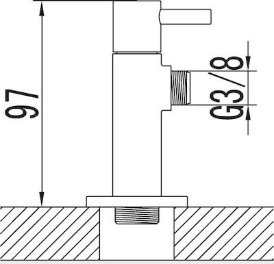 Karag Water Valf / Switch Corner 1/2"x3/8" Σφαιρικός Βαρέως Τύπου