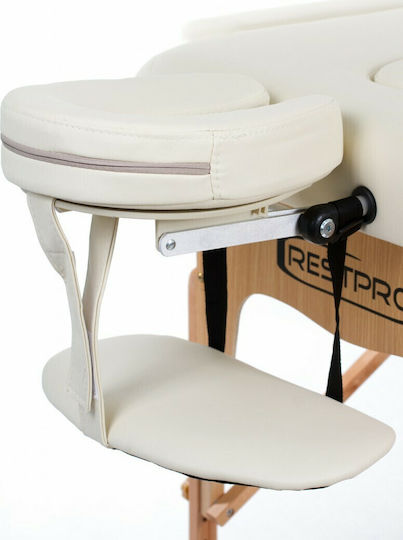Rest Pro VIP 2 Pat Masaj și Fizioterapie Portabil/Pliabil Bej din Lemn 192x70cm