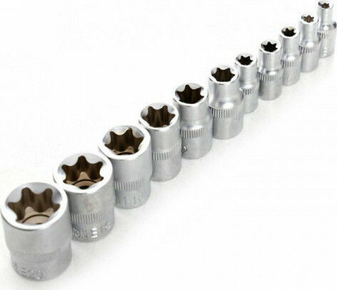 Kraft & Dele Set Torx și biți Căpăcei Torx cu Patrat de Prindere 1/4", 1/2" Set 30buc
