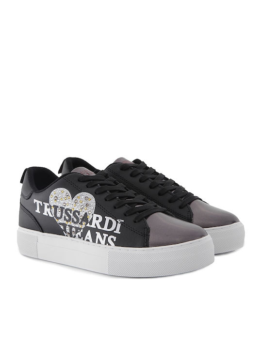 Damen Flatforms Sneakers Schwarz
