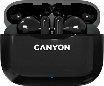 Canyon CNE-CBTHS3B In-Ear Bluetooth-Freisprecheinrichtung Kopfhörer mit Schweißresistenz und Ladeetui Schwara