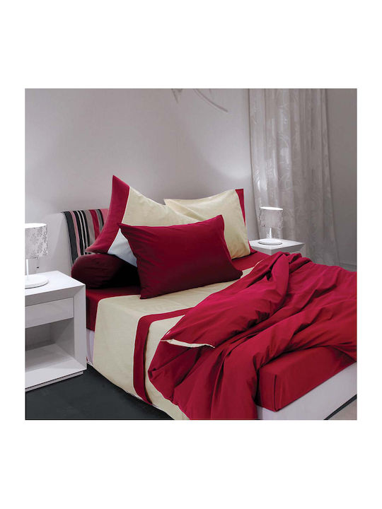 SB Home Duvet Cover Cotton Single 170x240 Simi Burgundy