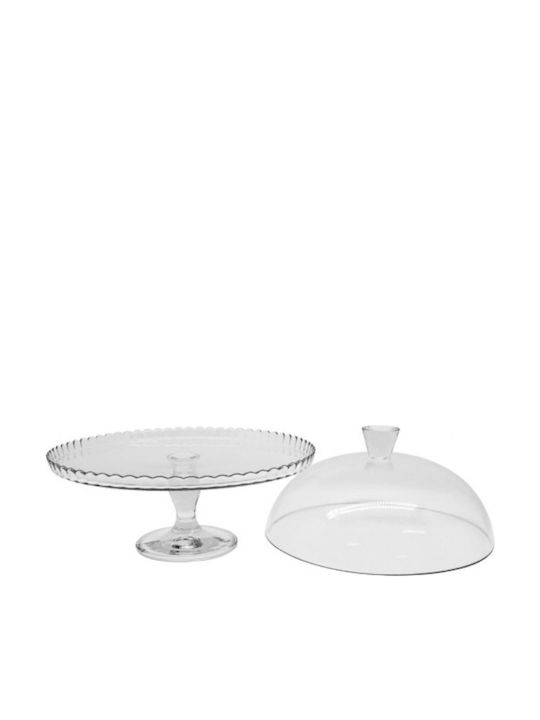 Pasabahce Transparent Glass Pedestal Cake Stand with Lid 95200 32x25x27cm