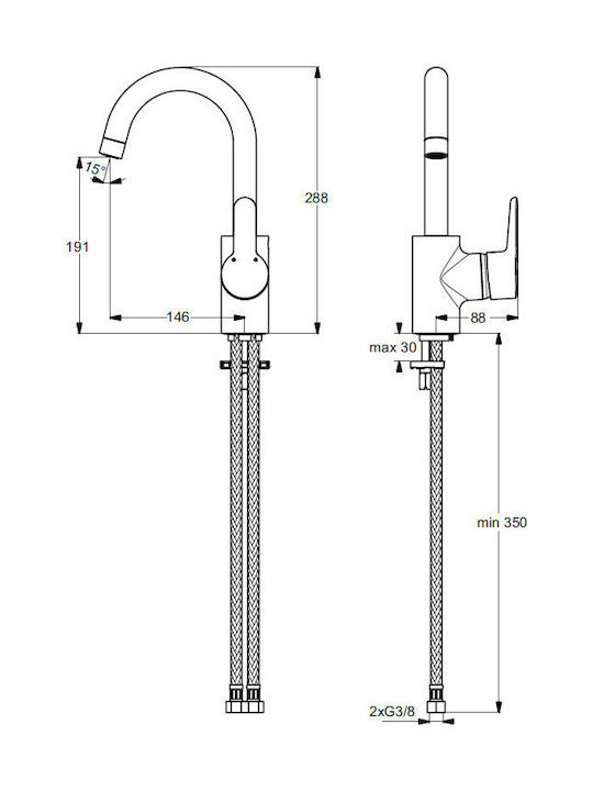 Ideal Standard Connect Миксер Смесител за мивка Висока
