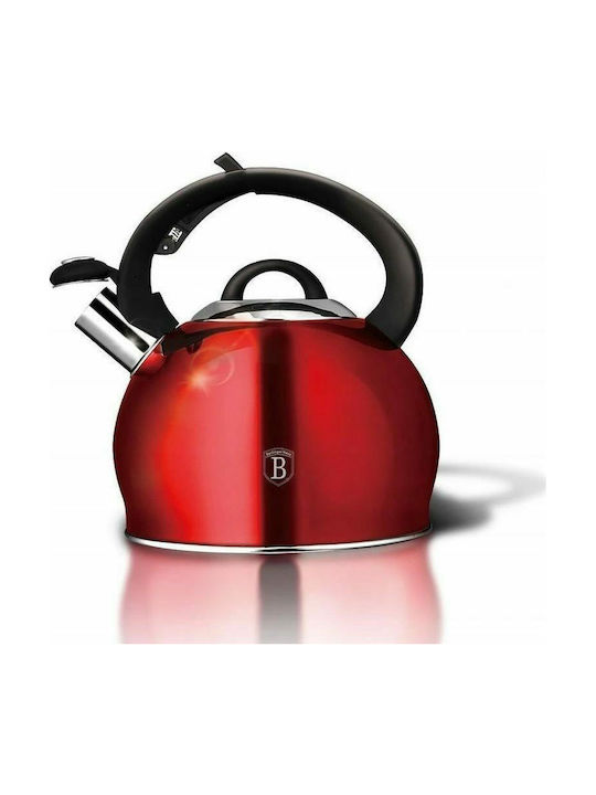 Berlinger Haus Metallic Line Kettle Stainless Steel in Red Color 3000ml 1pcs