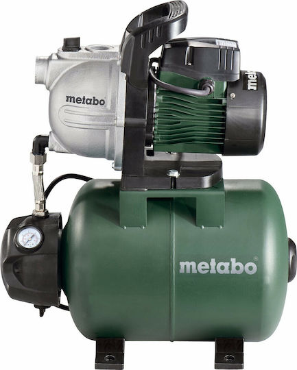 Metabo 600968000 Μονοβάθμιο Μονοφασικό Πιεστικό Συγκρότημα Νερού με Δοχείο 24 Λίτρων 900W