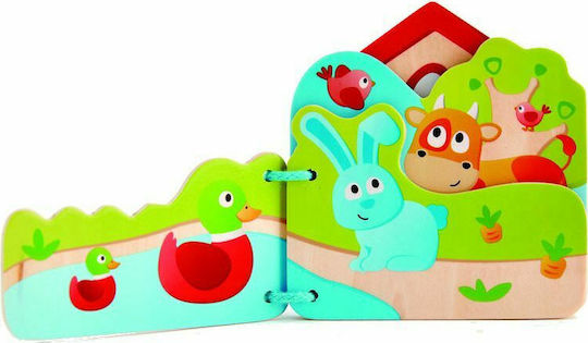 Hape Activity Book Baby's Farm Animal Book made of Wood for 10++ Months