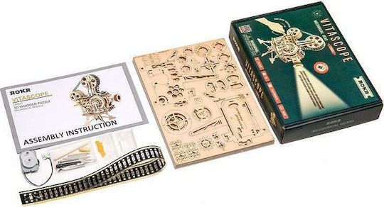 Robotime Παιχνίδι Κατασκευών Ξύλινo Vitascope Mechanical Movie Projector Kit για Παιδιά 12+ Ετών