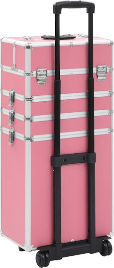 vidaXL Kosmetikkoffer Räder Rosa H74xW37xL24cm