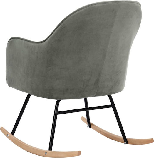 Schaukelstuhl Samt Grey 60x74x84cm